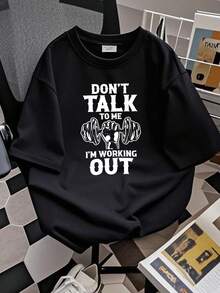 Women's T-Shirt With Print "Maglietta Allenamento Personal Trainer" "Non Parlarmi, Sto Allenando" - 黑色 - 查看 2