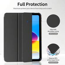 1 pieza Funda para tableta de cuero PU con diseño de panal negro compatible con iPad A16 11ª generación 2025 de 11 pulgadas, Mini 6/7 de 8.3 pulgadas, 10/9/8/7 de 10.2 pulgadas, Air 4/5/6/7 de 10.9/11 pulgadas, Pro de 11 pulgadas, Galaxy Tab A9/A11/A9+/A8/A7 Lite/S6 Lite, cubierta protectora de Body completo con carcasa trasera de TPU suave, soporte plegable y función de suspensión/activación automática - Negro - Ver 3