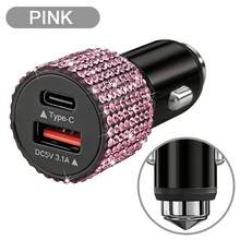 1pc Sparkling Rhinestone Car Charger, Fast Charging USB A/C Type Car Phone Charger, Diamond Adapter, Compatible With 3-In-1 Fast Charging For Car, Retractable Data Cable, Supports Phones, Dashcams, GPS And More, Handmade, Ideal Gift For Men And Women On Holidays/Birthdays - Multicolor - View 29