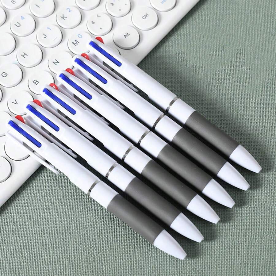 10/Set 3-In-1 Ballpoint Pen - 3 Color Retractable Pen -Smooth Writing, Ideal For Office Stationery And Fine Writing, Essential Office Supply | Ballpoint Pen Set |Smooth Writing Pen, Back To School - 3-color Pen [black + Blue + Red] - View 1