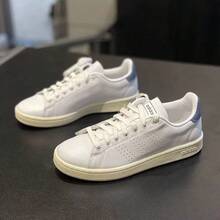 Zapatillas bajas adidas neo ADVANTAGE de piel sintética azul con tacón para hombre, color blanco. - Blanco - Ver 4