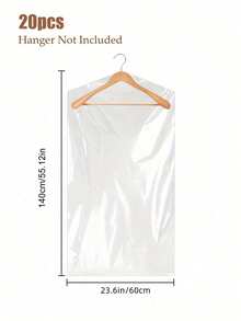 50pcs Dry Cleaning Plastic Transparent Bags, Clear Clothing Dust Covers, Hanging Plastic Garment Bags, Clothes Storage Bags - Clear - View 22