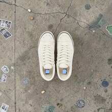 Old Skool 36 Pearlized Sneakers| Authentic 2026 Retro Y2K Skate Shoes| Iridescent Pearl Luster Finish| Classic Sidestripe Low-Top Trainers| - Marshmallow - View 3