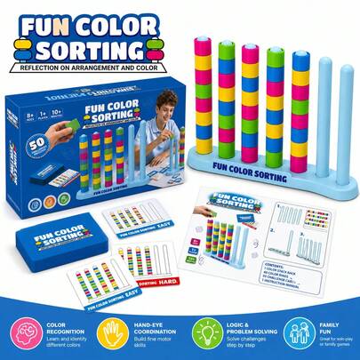 High-End 2-Player Beads Matching Game, Color Sorting Educational Toy For Home Party Classroom, Back To School Gift For Boys Girls