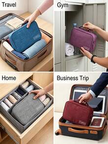 Portable Travel Underwear Organizer Bag - Foldable Fit Zipper Storage Pouch Suitable For Bras, Socks & Lingerie, Compact Suitcase Organizer With Hanging Installation, Space-Saving Durable Fabric For Travel - View 8