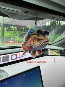 "Don't Duck With Me" Anatra Divertente & Pesce Bass da Pesca Frescante per Auto, Durata 60-90 Giorni, Senza Alcol, Resistente al Calore, Eliminatore di Odori, Aromaterapia da Appendere per Auto Casa Camera da Letto Bagno, Decorazione Auto Umoristica & da Pesca & Segnalibro - Profumo di rosa, iris e cedro - Visualizzare 9