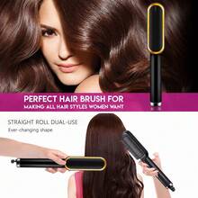 Two-In-One Ceramic Straightening Comb, Suitable For Use In Outdoor And Hotel Settings. It Quickly Straightens And Smooths Unruly Hair. - Black - View 3