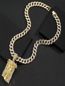 Shiny Pendant With Cuban Ice Chain, Miami Necklace, Unisex Hip Hop Pendant Necklace Jewelry Gift - Pendant Necklace - View 7