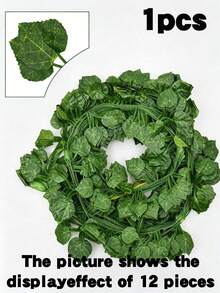 5/22pcs Artificial Grape Leaf Garland, Faux Green Grape Leaf Vine, Wedding Party Table Fireplace Bedroom Wall Decor, Spring Summer Home Decor Gift, Birthday Graduation Season. Due To Lighting And Equipment Differences, Product Color May Vary, Please Refer To The Actual Product Received. - Multicolor - View 14