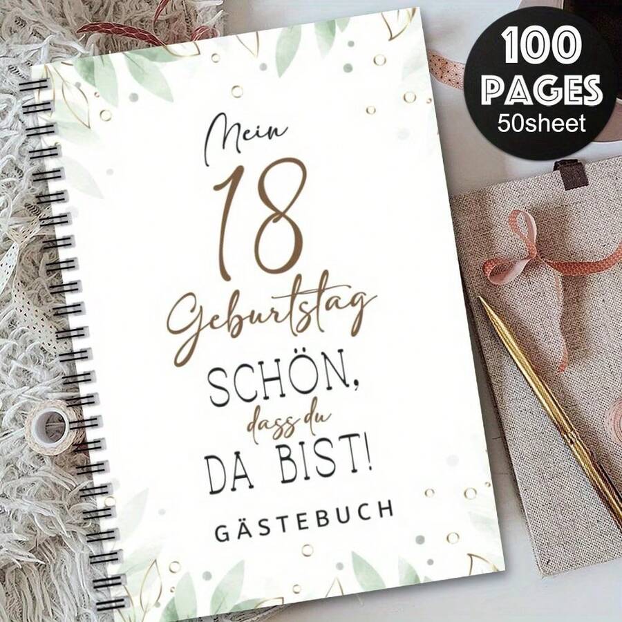 1 pieza Cuaderno de invitados con espiral de estética española, diario de recuerdos con tema de flores silvestres para eventos especiales, mensajes para celebraciones y cumpleaños, libro de mensajes de bendición para el 18º cumpleaños, aniversario o recepción, libro de registro de invitados - F - Ver 1