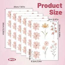 SURELIFE Bohemian Style Floral Wall Sticker, Watercolor Bedroom Living Room Home Decor, Removable PVC Sticker, Wall Art, Sticker, Wall Decal, Vinyl Sticker, Home Decor, Spring Decor, Renew Home, Rama Decor Sticker, Birthday Graduation Gift, Wall Decal, Room Decor, Home Decor, Wallpaper - Multicolor - View 19