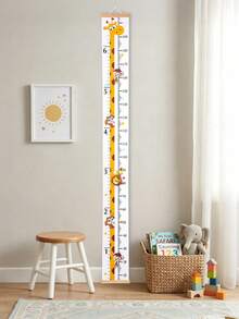 1pc Cute Giraffe Height Measurement Sticker, Creative Cartoon Growth Ruler, Hanging Fabric Height Chart, Removable Height Sticker, Portable And Reusable Height Ruler, Baby Room Decoration, 1st Birthday Party Decoration, Suitable For Room And Home Decor, Home Decor And Small Gifts, Kindergarten Wall Decor, Baby Photography Props - Giraffe - View 7