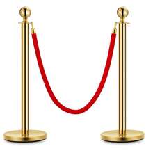 Techigher Gold Stanchion Post Queue Barrier, Red Carpet Ropes And Poles Set With  Ropes, Stainless Steel Crowd Control Barrier For Wedding, Hotel, Cinema, Exhibition - Multicolor - View 9