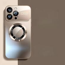 Phone Case - Luxury Metallic Titanium New Matte Color Case For IPhone 16 15 14 13 12 11 Pro Max Plus, Magnetic Wireless Charging Case, Shockproof Glass Camera Lens Protective Cover - 4 - 查看 4