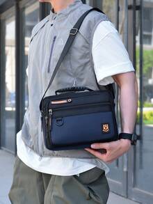Men's Casual Shoulder Bag, Multi-Pocket Commuter Messenger Bag, Colorblock Crossbody Bag, Suitable For Business, Commuting, School, Back To School Season - Messenger Bag - View 9