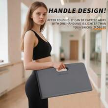 Yoga Knee Pad - Foldable Non-Slip POE Cushion, Folding Support Pad With Handle, Lightweight And Portable For Yoga, Pilates, Fitness - Grayblack - View 5