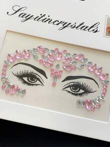 6pcs Colorful Resin Rhinestone Water Drop Stickers Suitable For Daily Performance Party (Rhinestone Color Random),Halloween - Multicolor - View 10