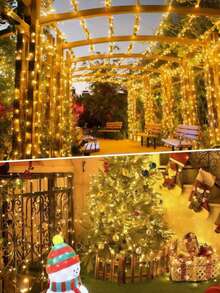 Solar-Powered Fairy Lights - 200 LED, 21.95meter Outdoor String Lights With 8 Modes, Waterproof, Perfect For Christmas Tree, Party & Wedding Decor (Warm White/Colorful/White) - Solar String Lights - View 6