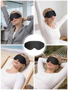 1pc 3D Sleep Mask, New Lightweight 100% Blackout Comfortable Sleep Mask - Unisex, Zero Eye Pressure 3D Deep Contour Eye Mask Effectively Relieves Eye Fatigue/Protects Eyelashes And Makeup, Adjustable Strap Size Fits Different Head Shapes Universal Sleep Mask, Suitable For Party Blindfold Games, Yoga, Meditation, Travel Rest, Office/School Nap, Bedroom Sleep, For Light Sleepers, Ideal Gift For Sleepers - Grey - View 3