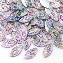 50pcs Colored Resin AB Flat Back Eyelets, Suitable For Clothing, Jewelry, DIY, Clip And Paste Decoration - Color - View 14