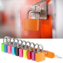 Copper Core Padlock For Bags, Luggage, Cabinets, Student Dorms, Portable Travel Lock, Colorful Small Lock - A - View 1