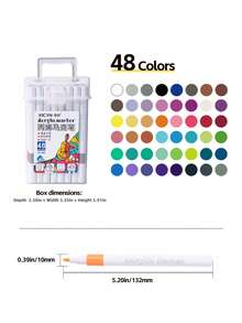 24/48/80 Colors Washable Acrylic Marker Set, Water-Based Painting Pens With Portable Storage Box, Quick-Dry Art Supplies, Suitable For Stone, Wood, Canvas, Ceramic And DIY Crafts, Back To School - Sets - View 5