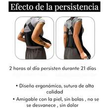 Corrector De Postura ,soporte Para Hombros ,Soporte De Espalda Totalmente Ajustable ,Alivia El Dolor De Espalda  ,Diseño Ergonómico y material Suave , Cinturón de Soporte Lumbar - Negro - Ver 4