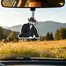 'Cool Cowboy' Car Air Fresheners,Cute Aroma Diffuser,Paper Scented Tablets, Wardrobe Fragrance Decor, Interior Pendant Accessories, Hanging Ornament For Rearview Mirror Or Vent Clip, Ideal Gift For Friends - A - View 3