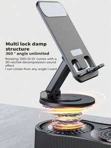 360° Rotating Adjustable Foldable Phone/Tablet Stand + Portable Power Bank + Mini Ambient Light, Multifunction Bluetooth Speaker - Perfect Slouchy Gadget - Multicolor - View 5