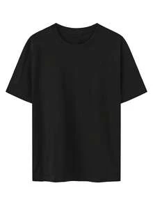 New Men's Summer T-Shirt – Pure Cotton, Crew Neck Short Sleeve, Printed, Casual Beach & Vacation Style, Ideal For Daily Wear - Black - View 2