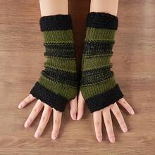 1 Pair Striped Bohemian Polyester (Polyester) All-Season Daily Women's Autumn/Winter Comfortable Warm Anti-Cold Gloves, Perfect Christmas Gift - A - View 8
