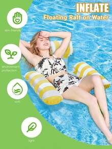 1pc Detachable Mesh Seat Inflatable Pool Float Bed, Adult Portable Swimming Pool Party Supplies, Summer Beach Pool Accessories, Pool Inflatable, Beach Essentials, Pool Float - Multiple Styles - View 3