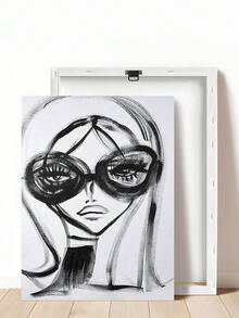 1pc Abstract Fashion Print, Black And White Portrait Sketch Poster, Martini & Heels Print, Ideal Gift,Suitable For Bedroom,Living Room,Kitchen,Wall Arts,Wall Decor,Home Decor,Room Decor,Canvas Wall Art,Posters, Wall Art With Frame, Optional Frame - 1PCS - View 8