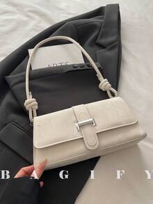 Nuevo Bolso de Mano de Moda con Decoración Metálica, Ideal para Fiestas, Salidas, Vacaciones, Compras y Uso Diario - Blanco - Ver 2
