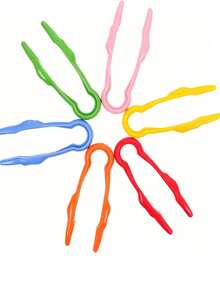3Pcs Fine Motor Skills Training Clips Random Color Thickened Plastic Hand Grip Exercise Tool Smooth Opening Comfortable Grip, Assorted Mixed Colors - Multicolored Tweezers - View 2