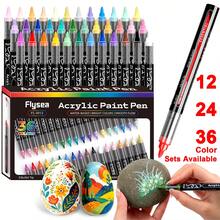 12/24/36 Colors Professional Artist Marker Set, Soft Tips, Convenient For Painting, Sketching And Layering. Liquid Acrylic Markers, Straight Barrel Design, Waterproof, Suitable For Rocks, Glass, Ceramics, Easter Eggs, Metal, Wood And More. Beautiful Gift Box And Pen Bag Packaging, Perfect Choice For Gifting Friends And Family! Ideal Back To School Gift - Multicolor - View 2