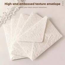 3入手工紋理紙信封，尺寸4.33"X6.3"(11*16cm)，厚實空白信封，鄉村風美學設計，適用於婚禮邀請函、手寫信件、禮品卡包裝與感謝卡，不含麻繩，婚禮信封、信封、邀請函信封、生日紅包信封、婚禮回禮、感謝卡 - B - 查看 2