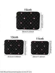 1 buah Sarung Tablet Bordir Hati Lucu, Ringan dan Tahan Gores, Cocok untuk Tablet 11"/13"/15", Tas Pelindung Penyimpanan Komputer Sentuh Nyaman Bertekstur Kreatif - MultiWarna - View 3