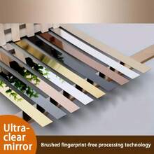 1 Gulungan Lis Trim Stainless Steel Perekat Diri - Lis Dinding Dekoratif untuk Ruang Tamu, Plafon & Celah Furnitur - Baja tahan karat - View 4