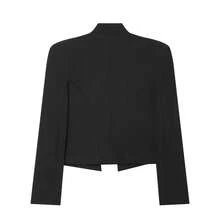 TF.MLN Women's Fashion Solid Color Napoleon Short Jacket, 2026 Spring New Arrival, Stand Collar Short Jacket, Long Sleeve Street Style Cool Top Black - Black - View 9