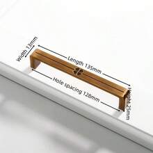 1pc Modern Minimalist Zinc Alloy New Chinese Style Cabinet Door Handle Drawer Wardrobe Shoe Cabinet Cupboard Gold Single Hole Knob - A - View 7