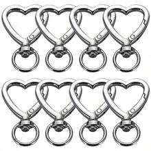 8/15pcs Heart-Shaped Keychain Clips With Spring Hooks, DIY Keychains, Suitable For Key Bags, Backpacks, Luggage Tags, Wallets And Handbag Accessories - One Size Fits All - View 15