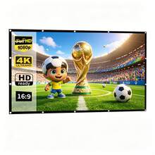 1pc Mini Projector, 1080P Resolution, Lightweight And Portable, 360° Adjustable Stand, (Note: Projector And Projection Screen Need To Be Purchased Separately, Multiple Sizes Available), Portable Anti-Wrinkle Projection Screen, With Metal Eyelets, Golden Ratio, Suitable For Home Theater And Office Meetings, Party Events, Movie Screen, Watching Games - Multicolor - View 5