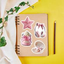 50pcs Pink Coquette Y2K Vintage Art Cool Aesthetic Graffiti Stationery Stickers, Vinyl Waterproof, Suitable For Laptop, Phone Case, Gift, Computer, Planner, Skateboard, Water Bottle, Scrapbook, Guitar School Supplies - B - View 4