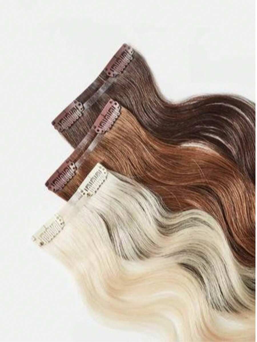 Uveous Straight Clip In Hair Extensions Remy Human Hair 8pcs Per Set With 18Clips Double Weft Clip In Human Hair Extensions Brazilian Virgin Real Human Hair For Women - S613 - 查看 1