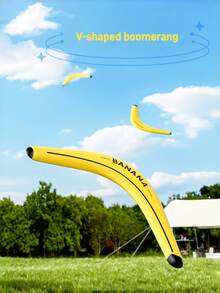 1PC V-Shaped Boomerang - Soft Material Flying Disc Outdoor Interactive Game Flying Toy Boomerang Outdoor Yard, Beach, Lawn, Fun Game Prop. - Multicolor - View 2