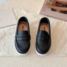 1 Pair Unisex Kids New Style Minimalist Flat Shoes, Fashionable Versatile Comfortable Baby Shoes, Infant Loafers - Black - View 4