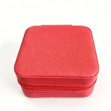 1pc Jewelry Box, Multiple Colors Available, Waterproof PU Exterior & Scratch-Resistant Velvet Interior. Mini Portable Travel Style & Cosmetic Storage Style Available. Can Store Rings, Earrings, Necklaces, Brooches; Perfect Gift For Birthday And Girlfriend. - Multicolor - View 14