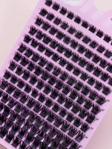 Mixed Length Lash Clusters, 8-16mm DIY Individual False Eyelashes, Fluffy Volume Segmented Lashes, Soft Lightweight Natural & Dramatic Eyelash Extensions, With Free Gift Applicator & Brushes - D - View 4