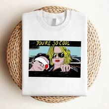 Maglietta da donna con stampa "True Romance You're So Cool", maglietta vintage da film con motivi di labbra rosse, morbida, resistente al restringimento, taglie S-3XL, regalo di compleanno per gli amanti del cinema, ispirata al vintage, stile anni '90 - Bianco - Visualizzare 3